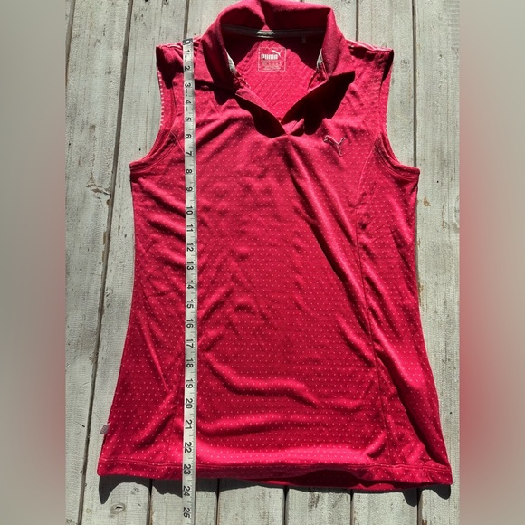 Puma | sleeveless | golf | polo | pink | white | dry cell | xs - Picture 3 of 11